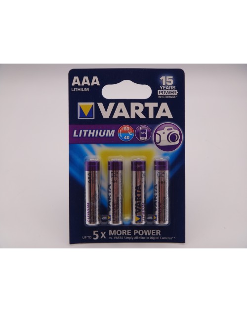 Varta Lithium LR03 AAA baterii litiu 1,5V blister 4 cod 6103